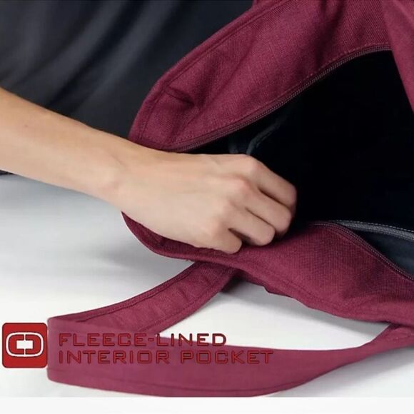 OGIO Burgundy Ladies Function Fashionable Hampton’s Padded Laptop Tote Bag - Picture 4 of 6